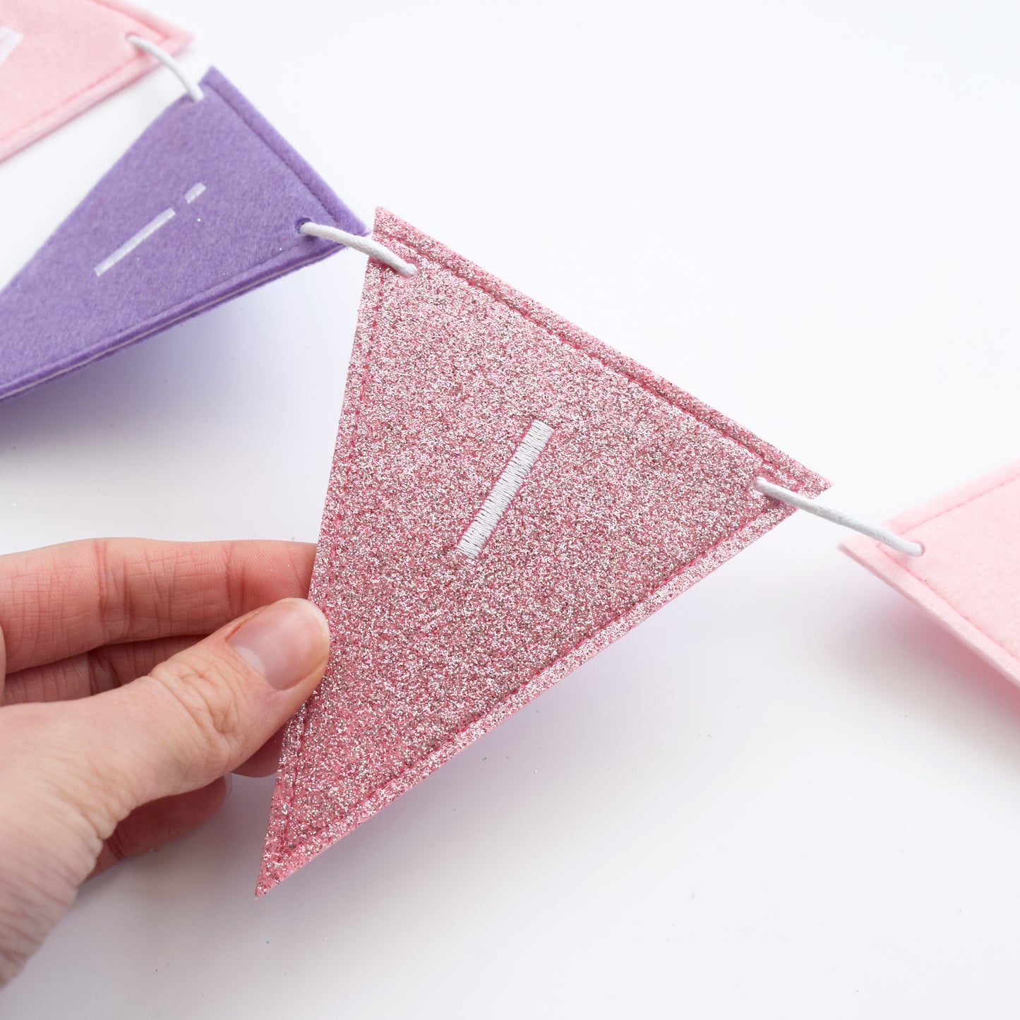 Pink Glitter and Purple Personalised Bunting