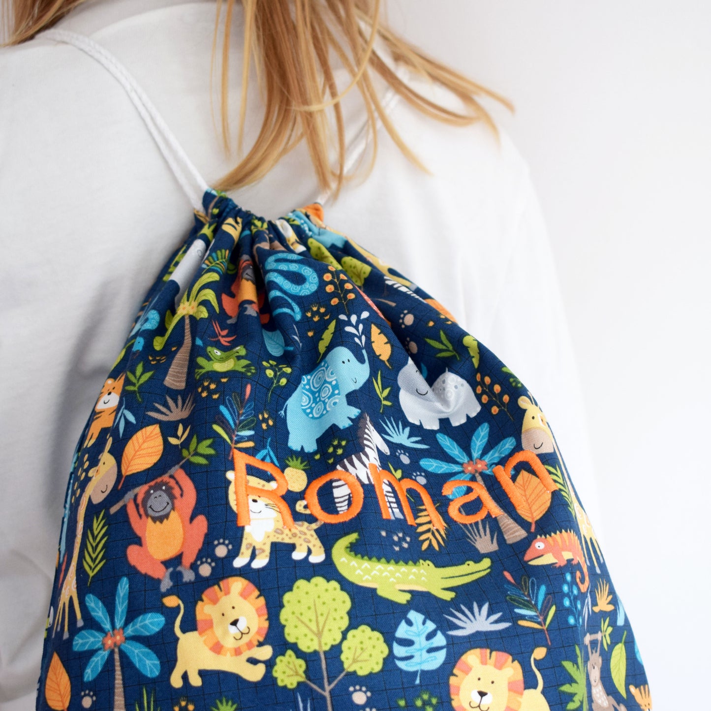 Personalised Safari Animal Drawstring Bag
