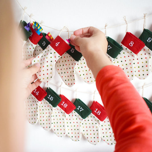 Traditional Stocking Advent Calendar Bunting