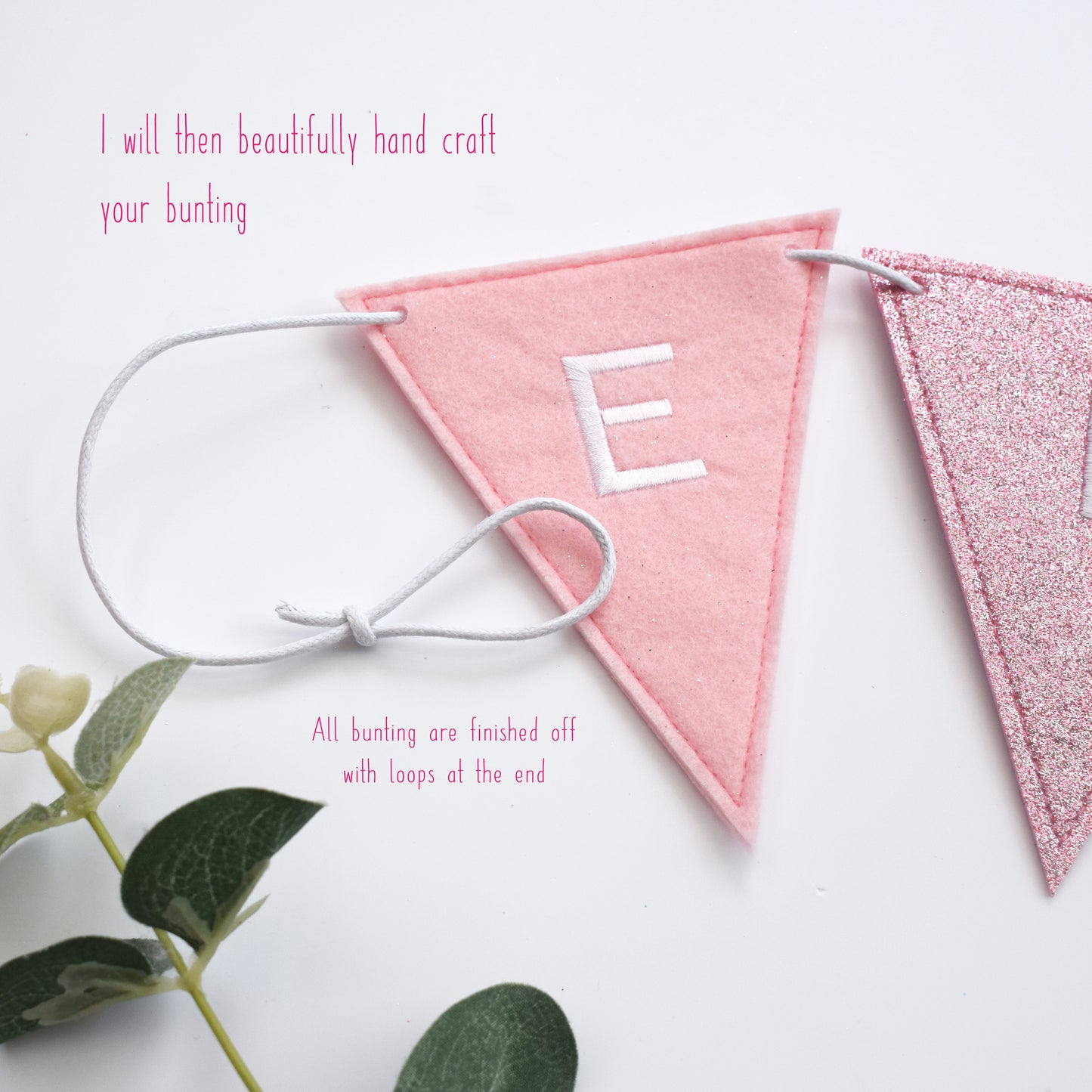 Pink Glitter Personalised Bunting