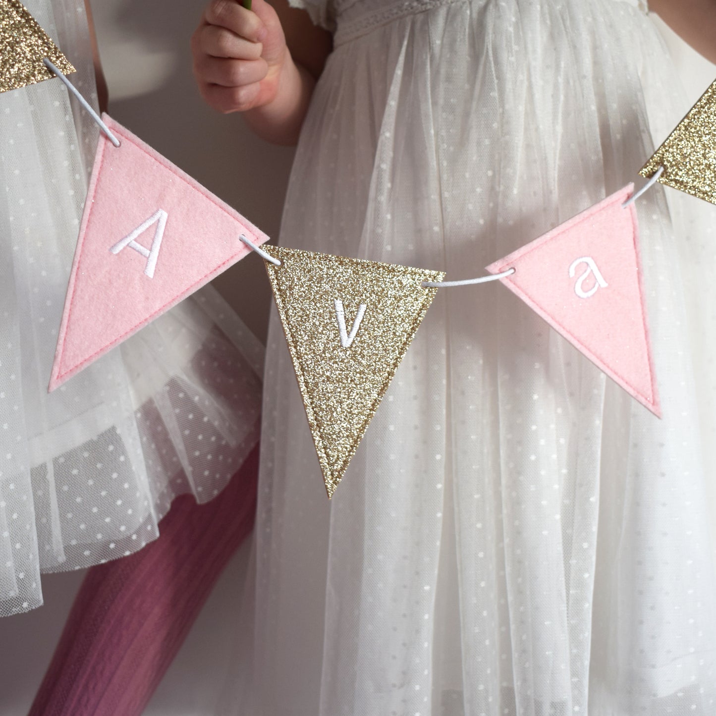Pink and Rose Gold Personalised Bunting