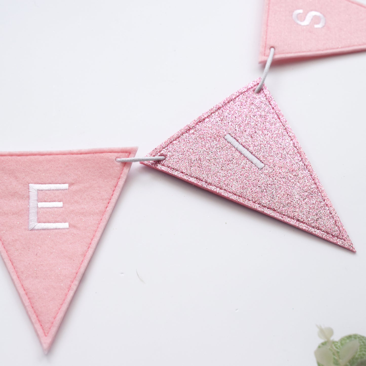 Pink Glitter Personalised Bunting