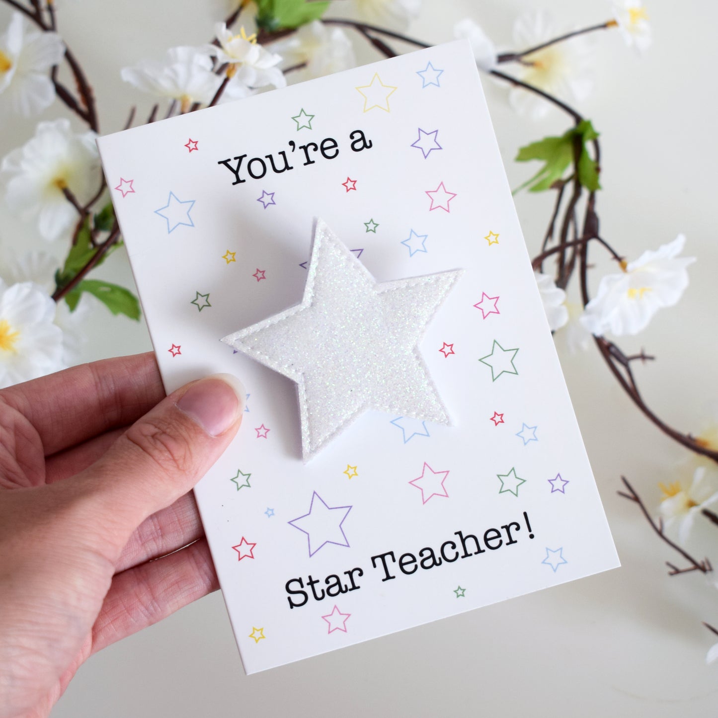 Star Teacher Thank You Card & Badge