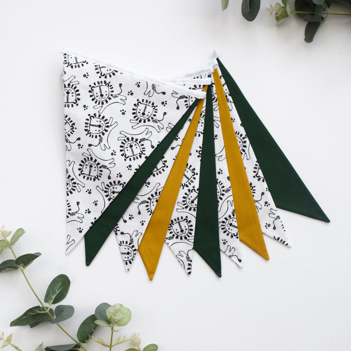Lion, Green and Mustard Bunting