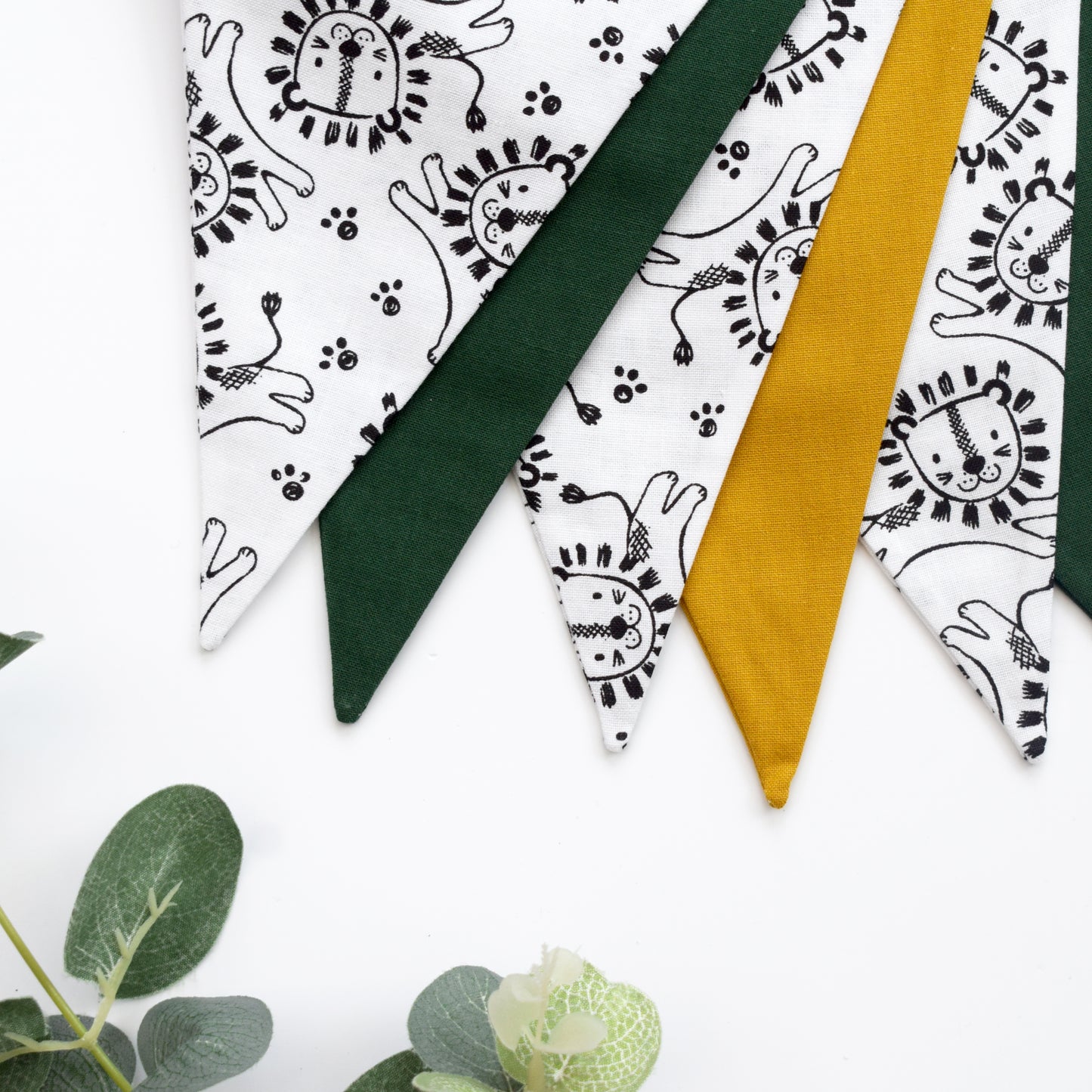 Lion, Green and Mustard Bunting