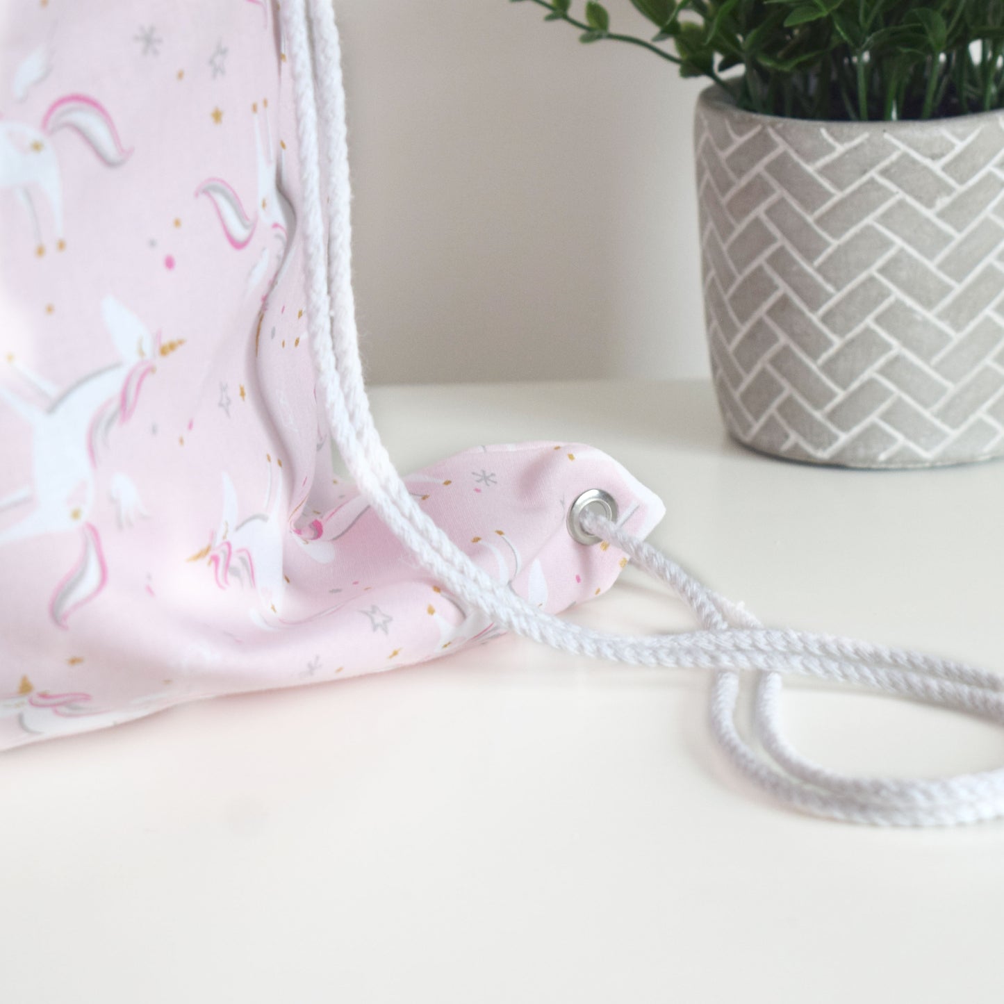 Personalised Pink Unicorn Drawstring Bag