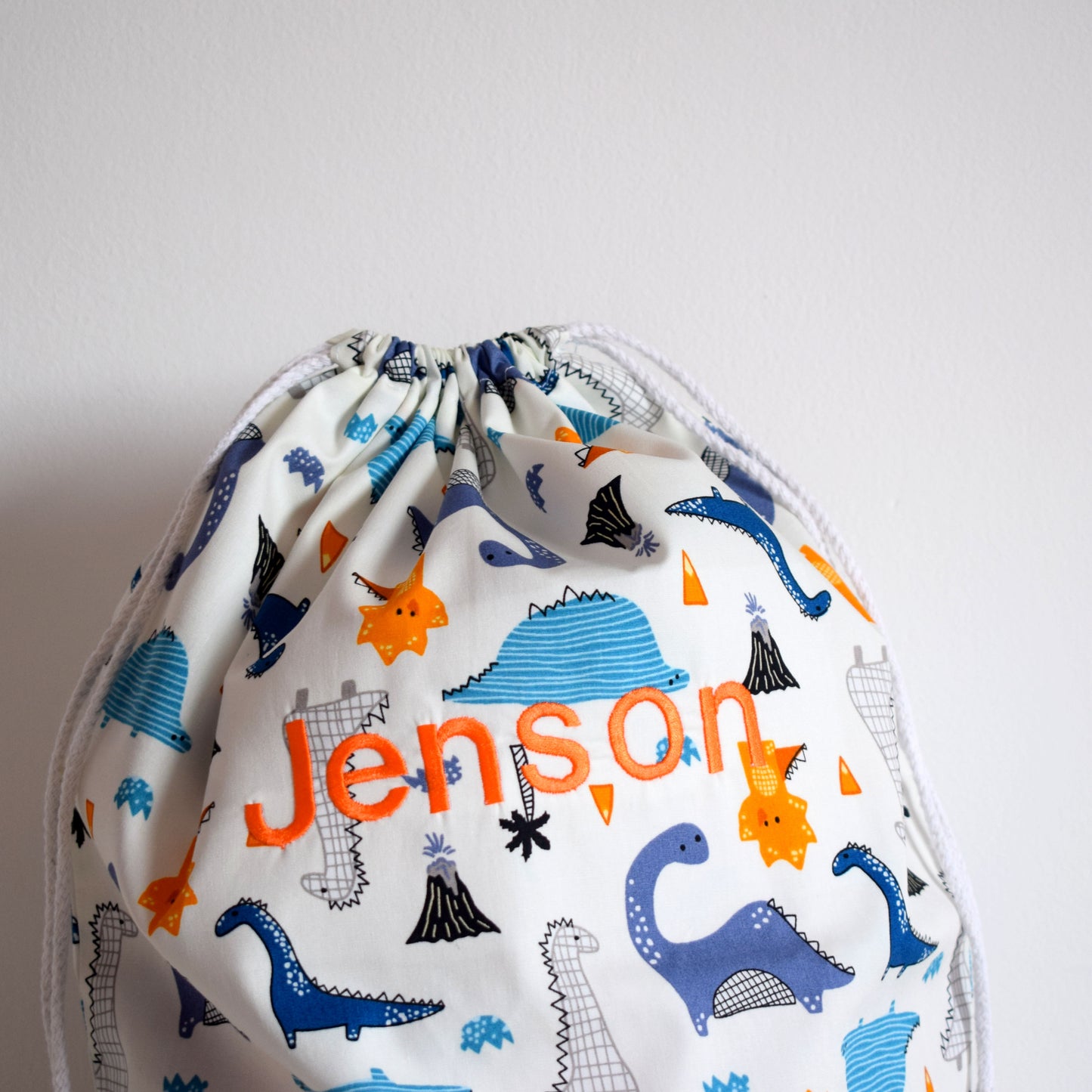 Personalised Dinosaur Drawstring Bag