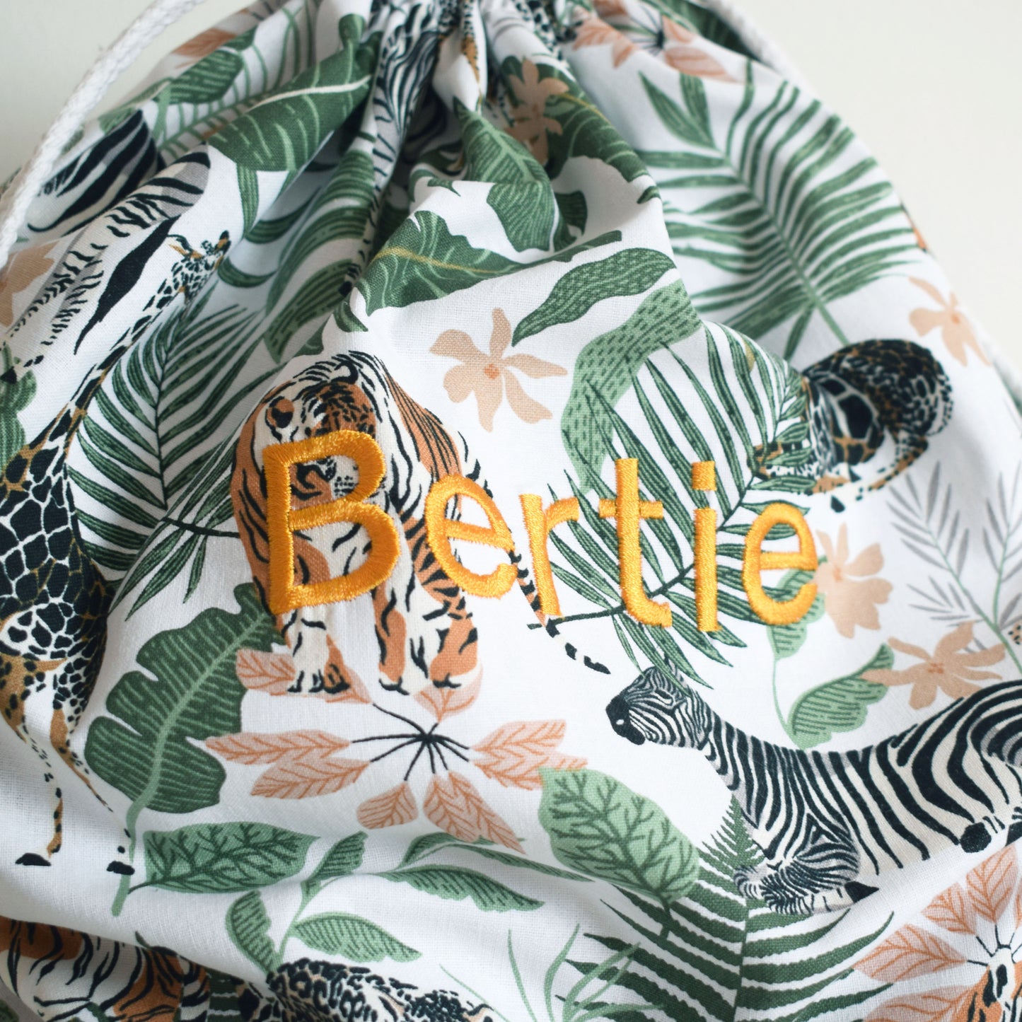 Personalised Safari Drawstring Bag