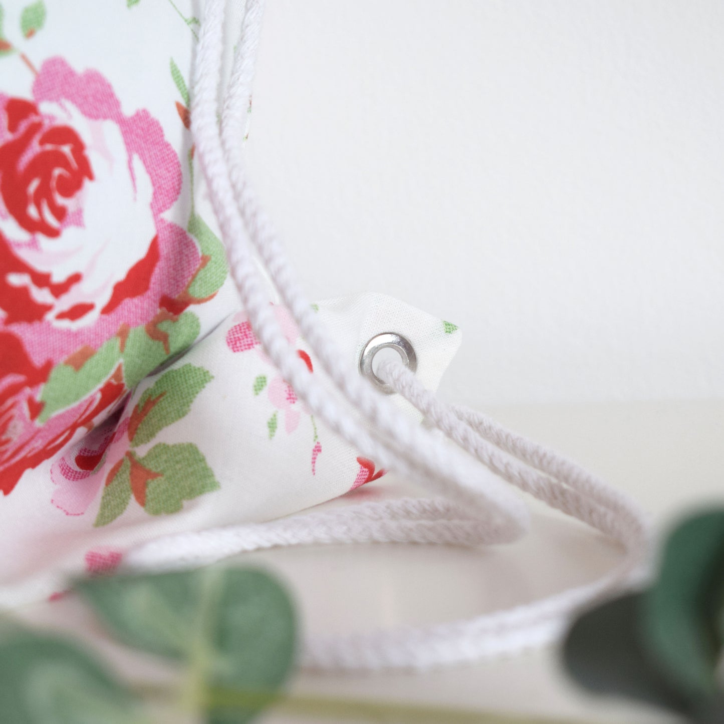 Personalised Floral Rose Drawstring Bag