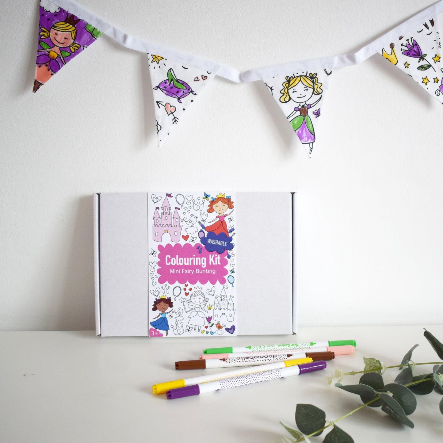 Small Fairy Washable Colouring Bunting Kit