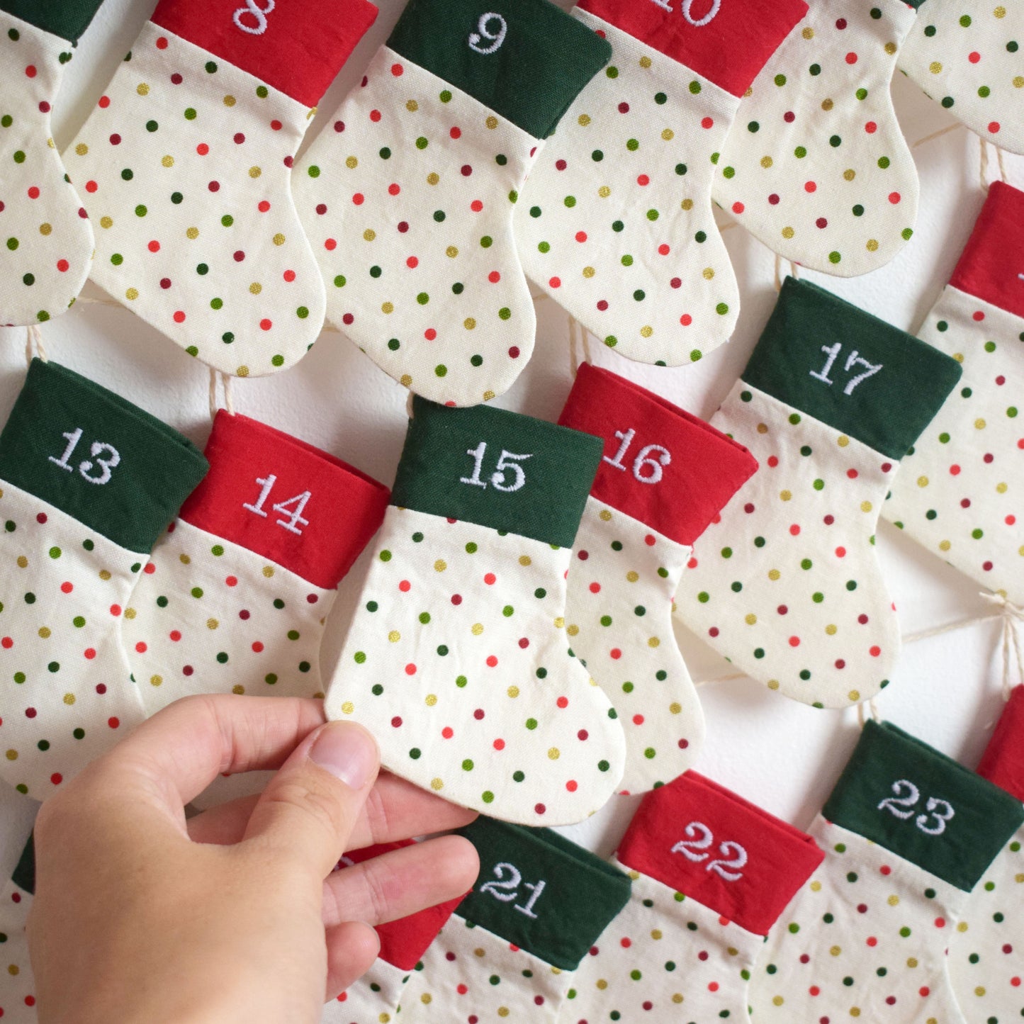 Traditional Stocking Advent Calendar Bunting