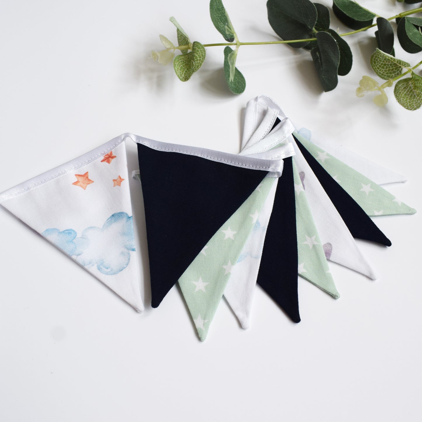 Navy and Mint Cloud Bunting