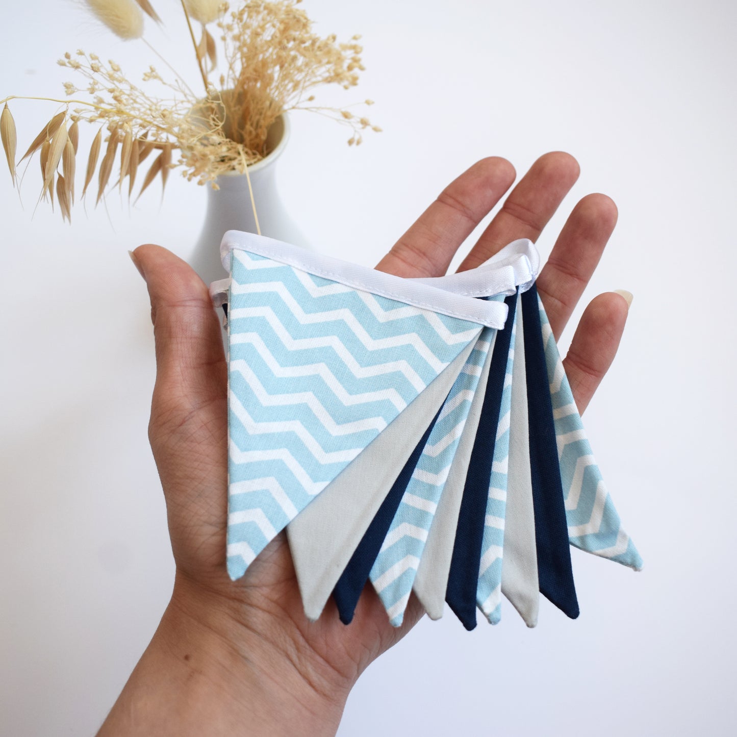 Blue Chevron, Navy Blue and Grey Bunting