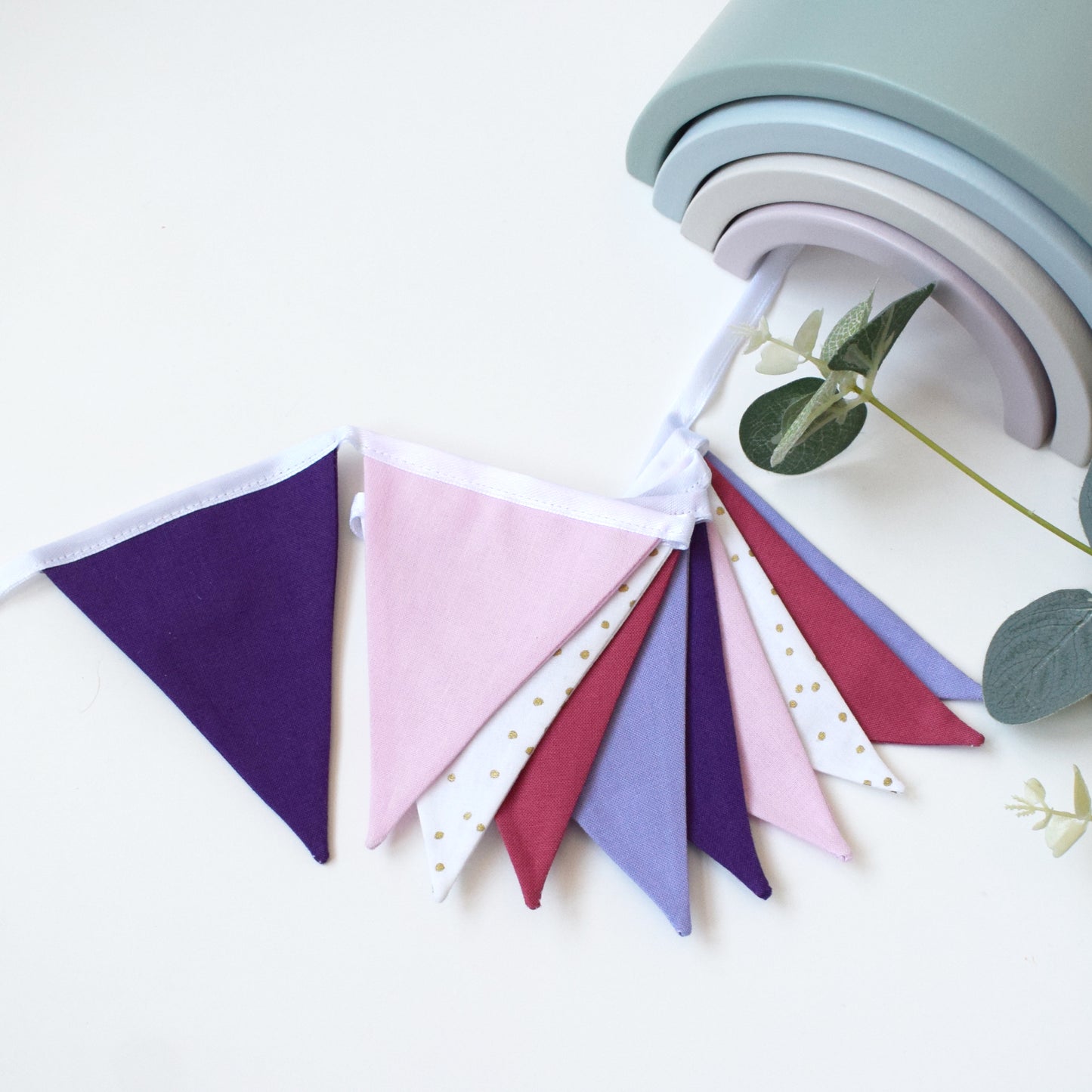 Pink, Purple and Gold Mini Bunting