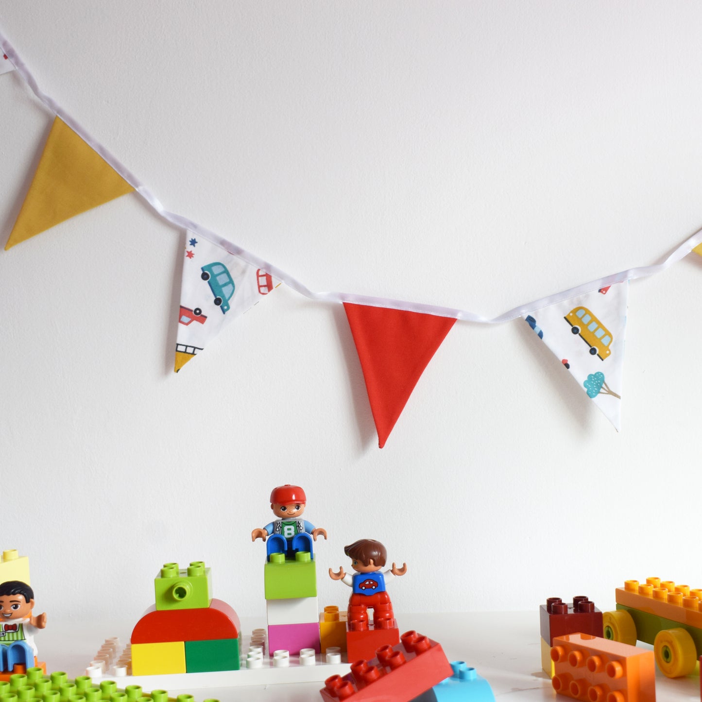 Colourful vehicle bunting