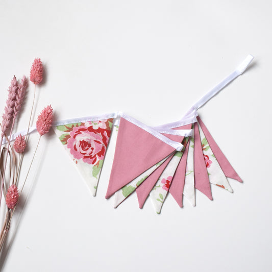 Floral Rose and Pink Bunting